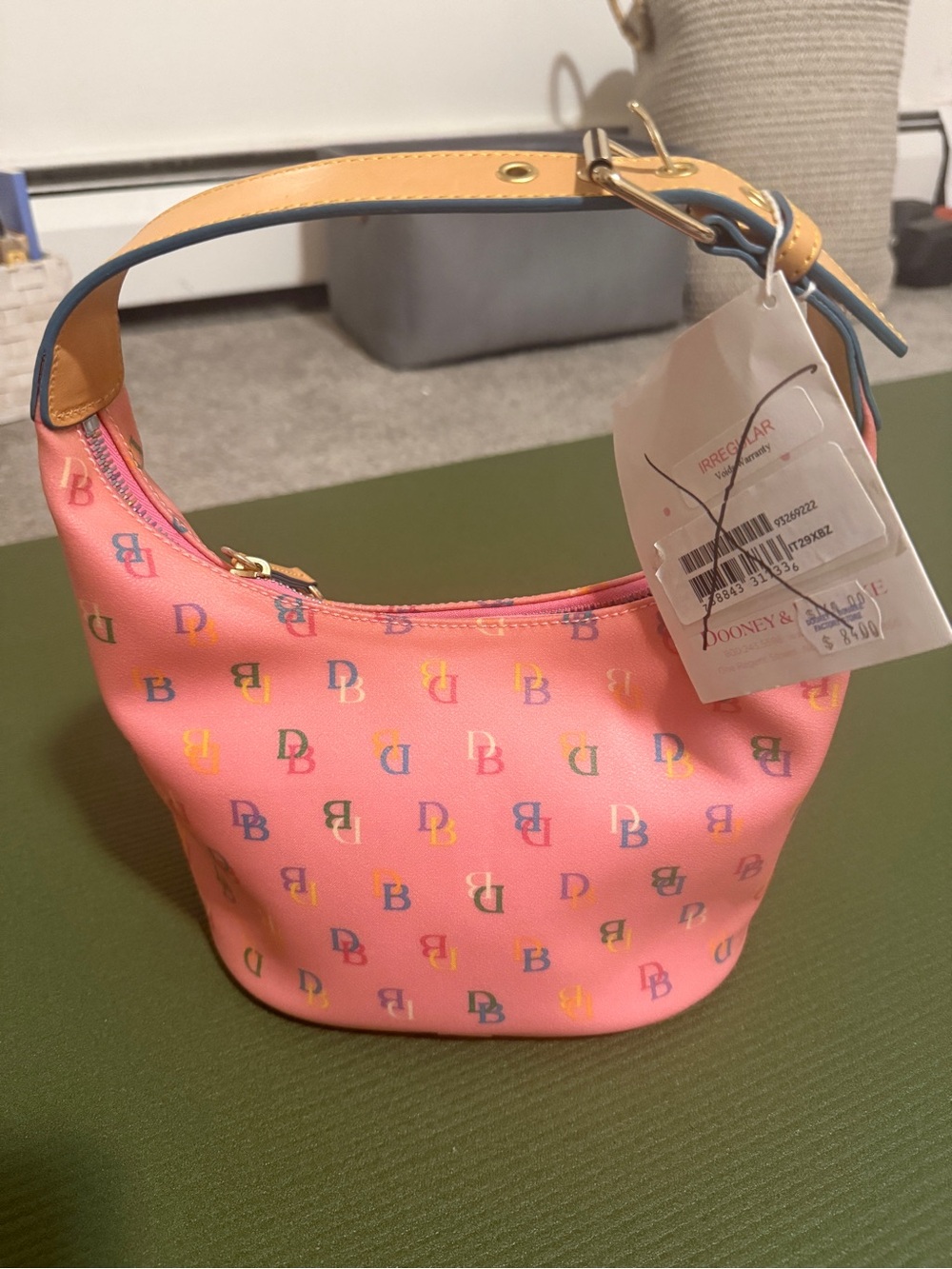 Dooney & Bourke Vintage Y2K It Collection Pink Monogram Bucket Bag Shoulder NWT - Picture 3 of 10